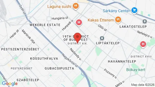 Houses for rent i Budapest Kispest - kort over placeringen