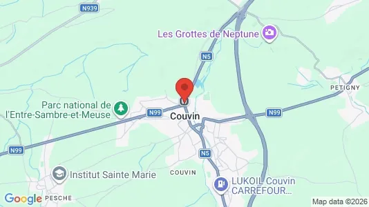 Apartments for rent i Couvin - kort over placeringen