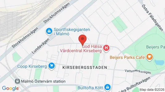 Apartments for rent i Kirseberg - kort over placeringen