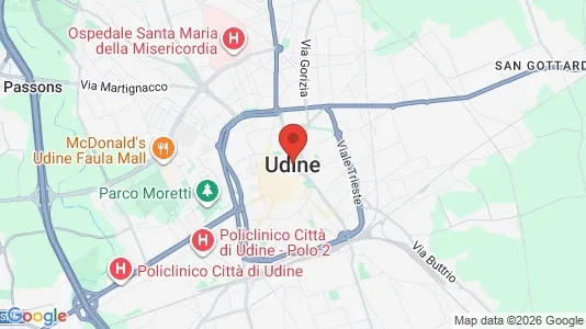 Apartments for rent i Udine - kort over placeringen
