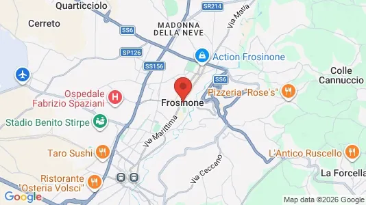 Apartments for rent i Frosinone - kort over placeringen