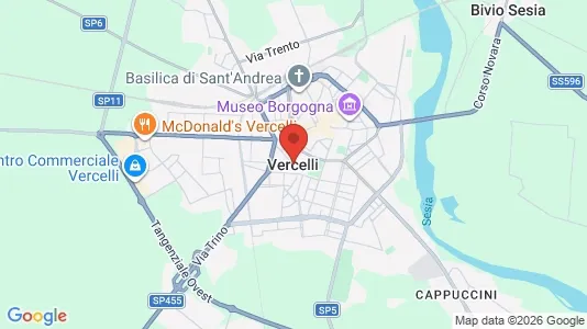 Apartments for rent i Vercelli - kort over placeringen