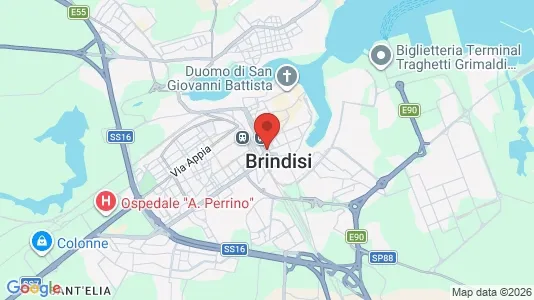Apartments for rent i Brindisi - kort over placeringen