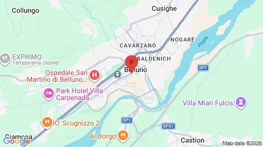 Apartments for rent i Belluno - kort over placeringen