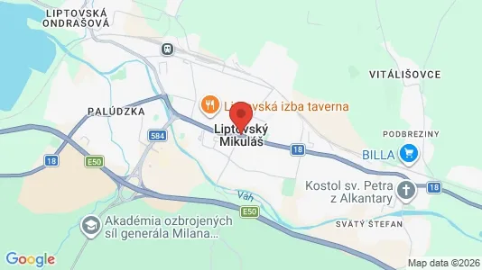 Apartments for rent i Liptovský Mikuláš - kort over placeringen