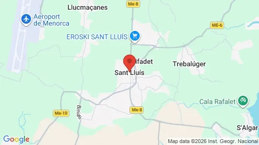 Apartments for rent i Sant Lluís - kort over placeringen