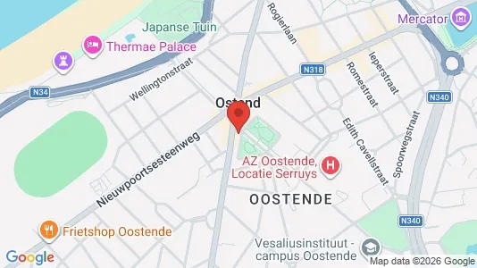 Apartments for rent i Oostende - kort over placeringen