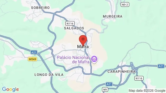 Houses for rent i Mafra - kort over placeringen