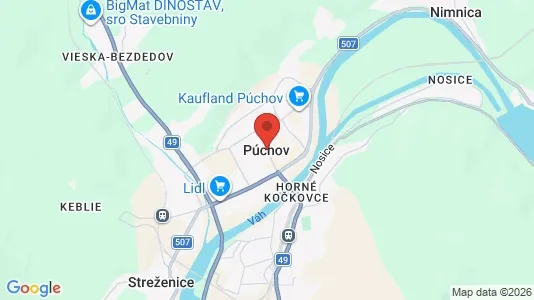 Apartments for rent i Púchov - kort over placeringen