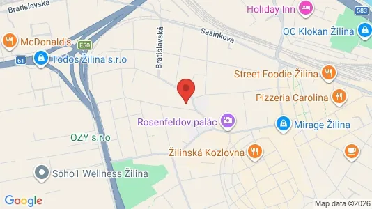 Apartments for rent i Žilina - kort over placeringen