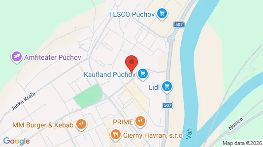 Apartments for rent i Púchov - kort over placeringen