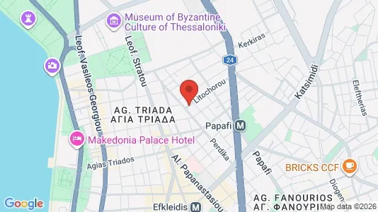 Apartments for rent i Thessaloniki - kort over placeringen