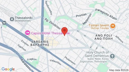 Apartments for rent i Thessaloniki - kort over placeringen