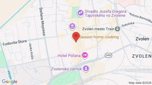 Apartments for rent i Zvolen - kort over placeringen