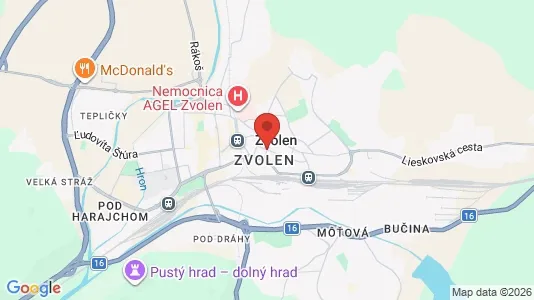 Apartments for rent i Zvolen - kort over placeringen
