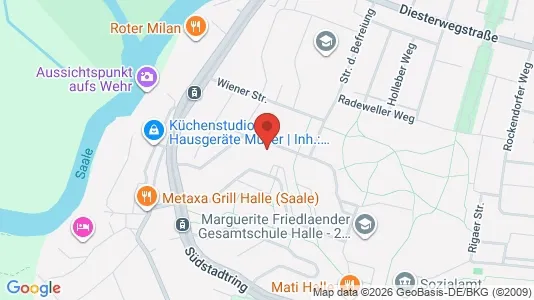 Apartments for rent i Halle (Saale) - kort over placeringen
