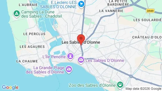 Apartments for rent i Les Sables-d'Olonne - kort over placeringen