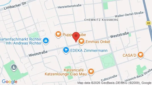 Apartments for rent i Chemnitz - kort over placeringen