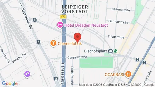 Apartments for rent i Dresden - kort over placeringen