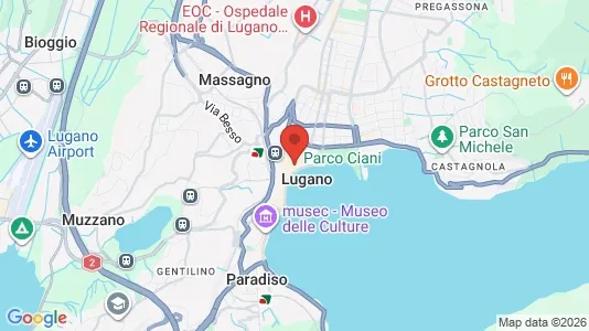 Apartments for rent i Lugano - kort over placeringen