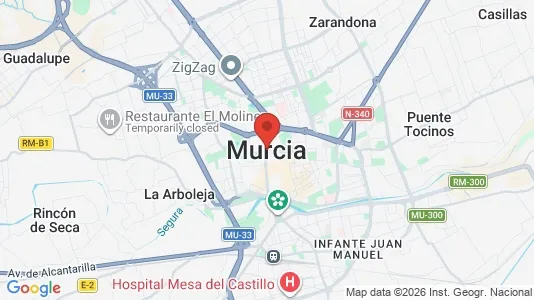 Apartments for rent i Murcia - kort over placeringen