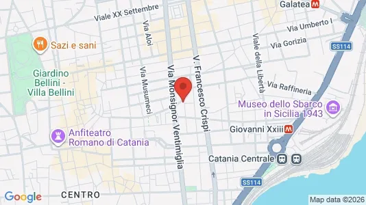 Apartments for rent i Catania - kort over placeringen