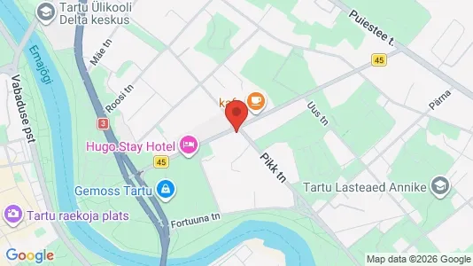 Apartments for rent i Tartu - kort over placeringen