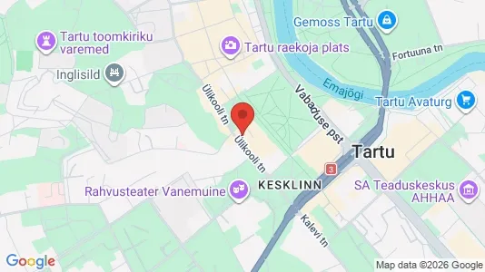 Apartments for rent i Tartu - kort over placeringen