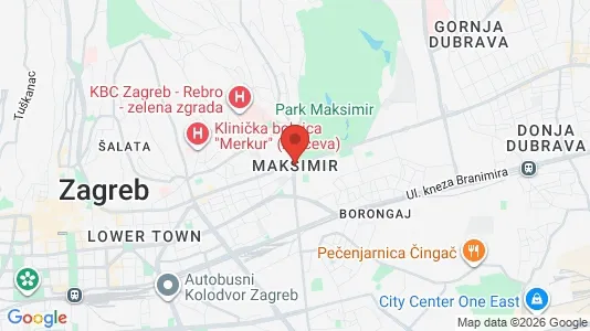 Apartments for rent i Zagreb Maksimir - kort over placeringen