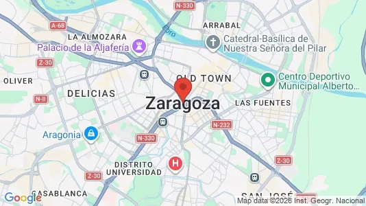 Apartments for rent i Zaragoza - kort over placeringen