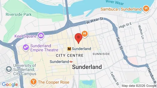 Apartments for rent i Sunderland - Tyne and Wear - kort over placeringen