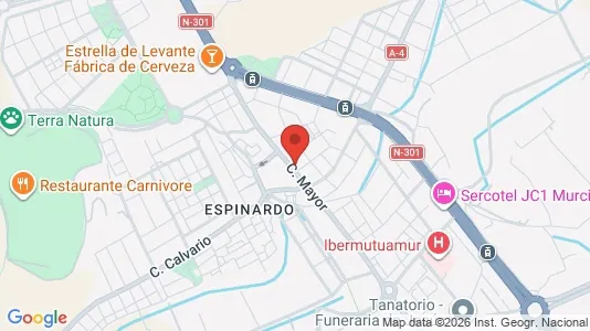 Apartments for rent i Murcia - kort over placeringen