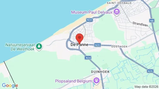 Apartments for rent i De Panne - kort over placeringen