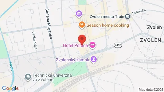Apartments for rent i Zvolen - kort over placeringen