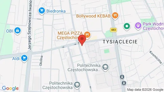 Apartments for rent i Częstochowa - kort over placeringen