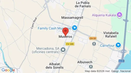 Apartments for rent i Museros - kort over placeringen