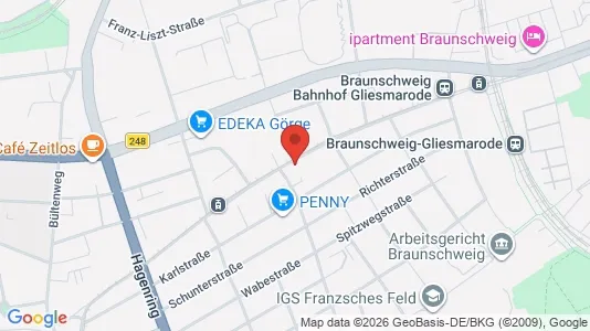Apartments for rent i Braunschweig - kort over placeringen