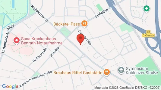 Apartments for rent i Dusseldorf - kort over placeringen