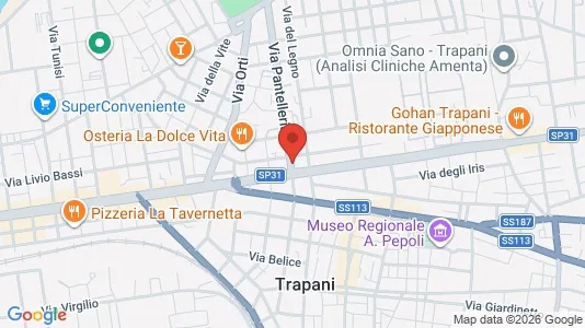 Apartments for rent i Trapani - kort over placeringen