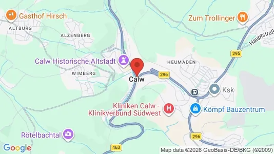Apartments for rent i Calw - kort over placeringen