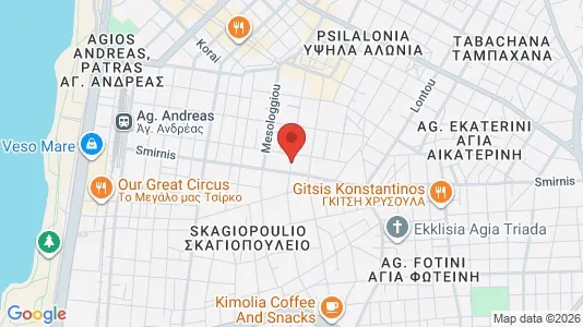 Apartments for rent i Patras - kort over placeringen