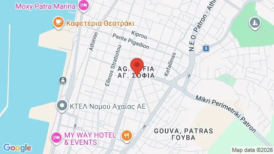 Apartments for rent i Patras - kort over placeringen