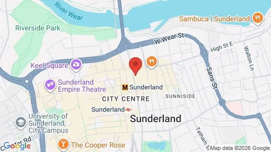 Apartments for rent i Sunderland - Tyne and Wear - kort over placeringen