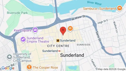 Apartments for rent i Sunderland - Tyne and Wear - kort over placeringen