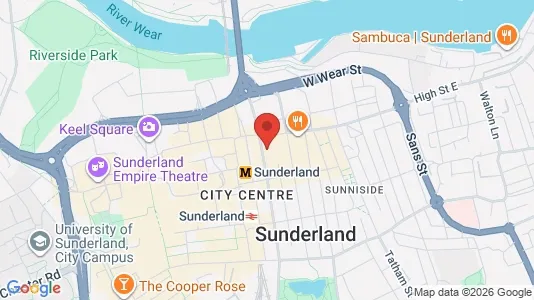 Apartments for rent i Sunderland - Tyne and Wear - kort over placeringen