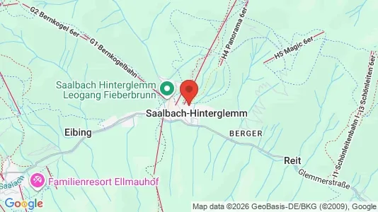 Apartments for rent i Saalbach-Hinterglemm - kort over placeringen