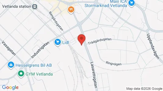 Apartments for rent i Vetlanda - kort over placeringen