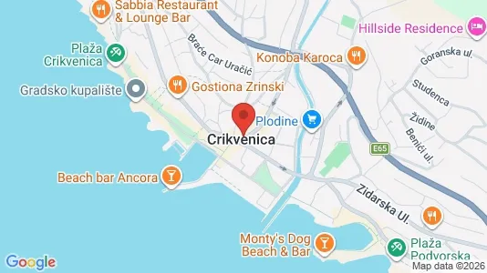 Apartments for rent i Crikvenica - kort over placeringen