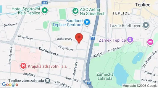 Apartments for rent i Teplice - kort over placeringen