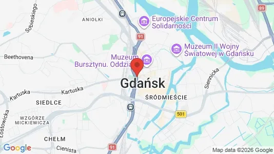 Apartments for rent i Gdańsk - kort over placeringen